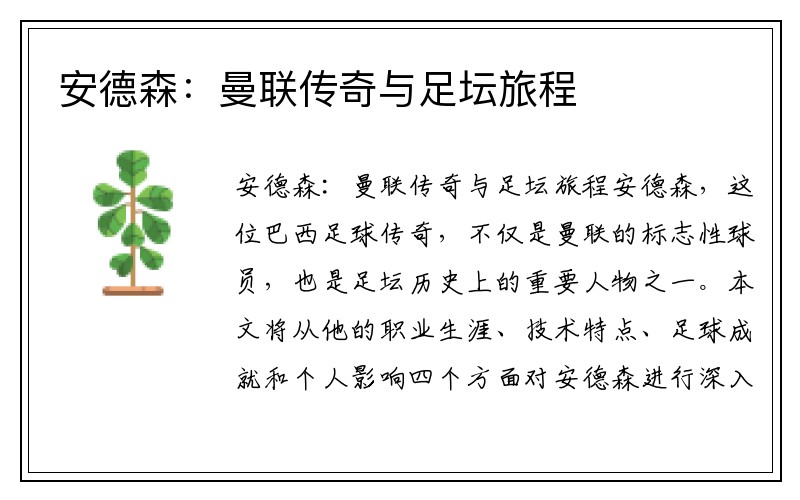 安德森：曼联传奇与足坛旅程